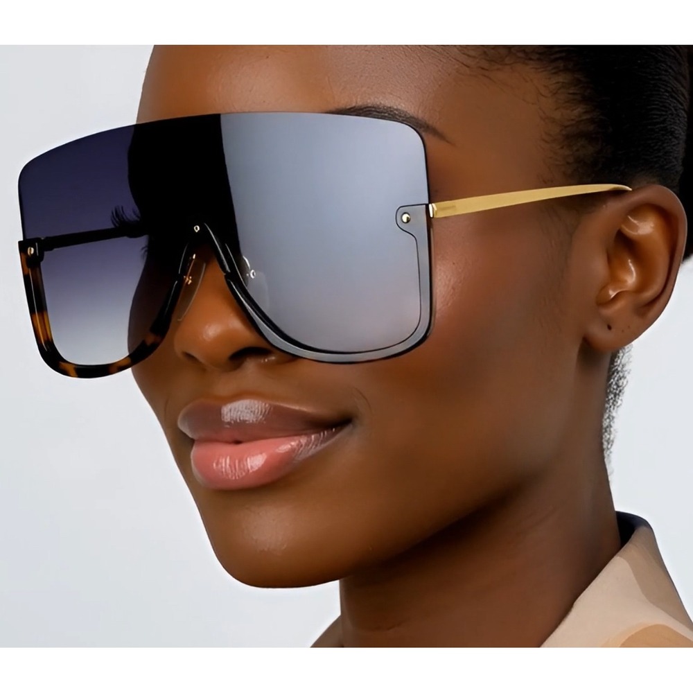 Stylish Designer Sunglasses Tortoise Gold Trim Gradient Lens UV400 Women Ladys